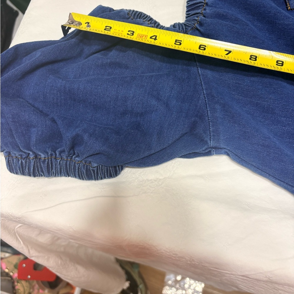 Denim Dress with sweet bubble sleeves and a loose fit - Picture 7 of 7